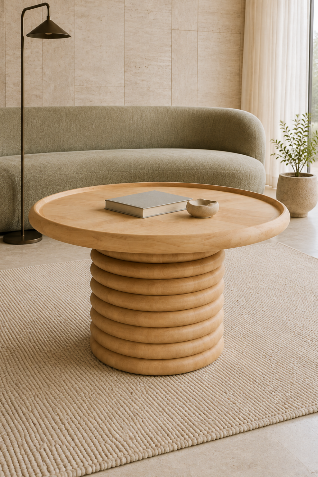 Ring Yuvarlak Ahşap Orta Sehpa | A2 Decor