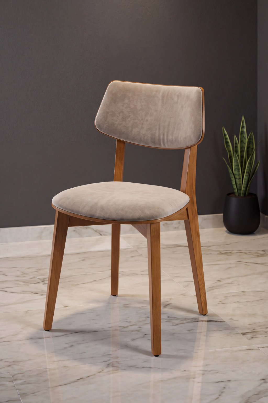 Delta Natural Krem Döşemeli Kayın Sandalye | A2 Decor