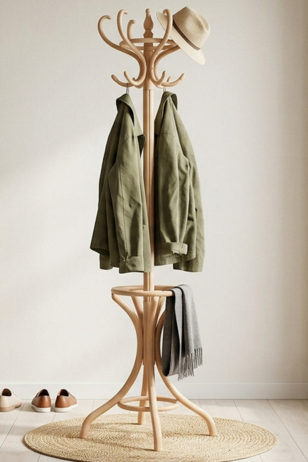 Vince Masif Ahşap Naturel Thonet Askılık | A2Decor
