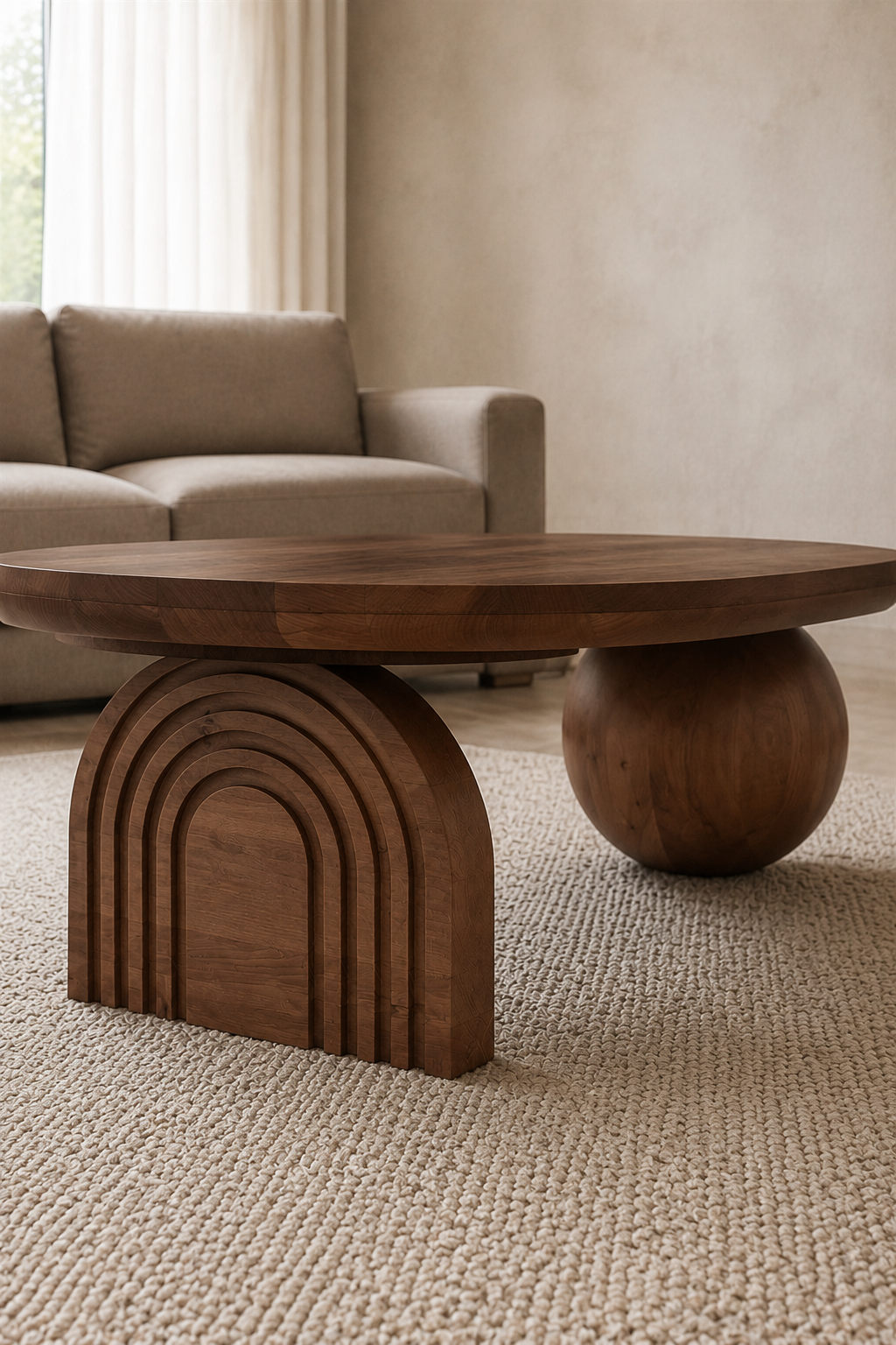 Curve Oval Ahşap Orta Sehpa | A2 Decor