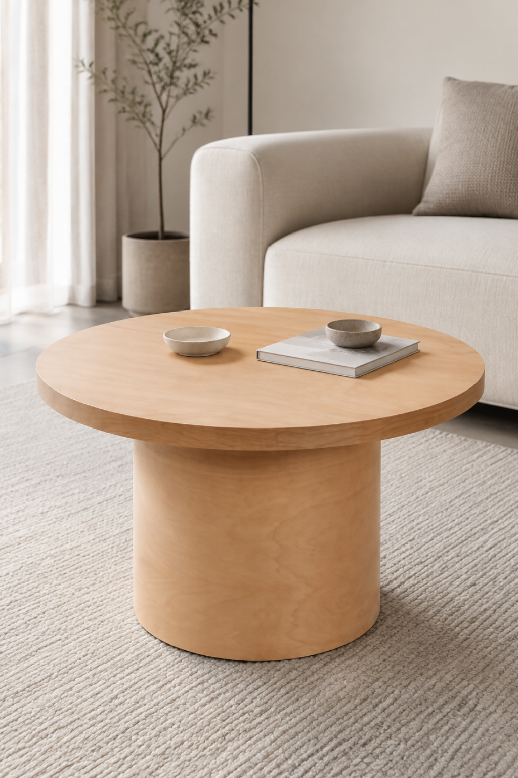 Mono Yuvarlak Ahşap Orta Sehpa | A2 Decor