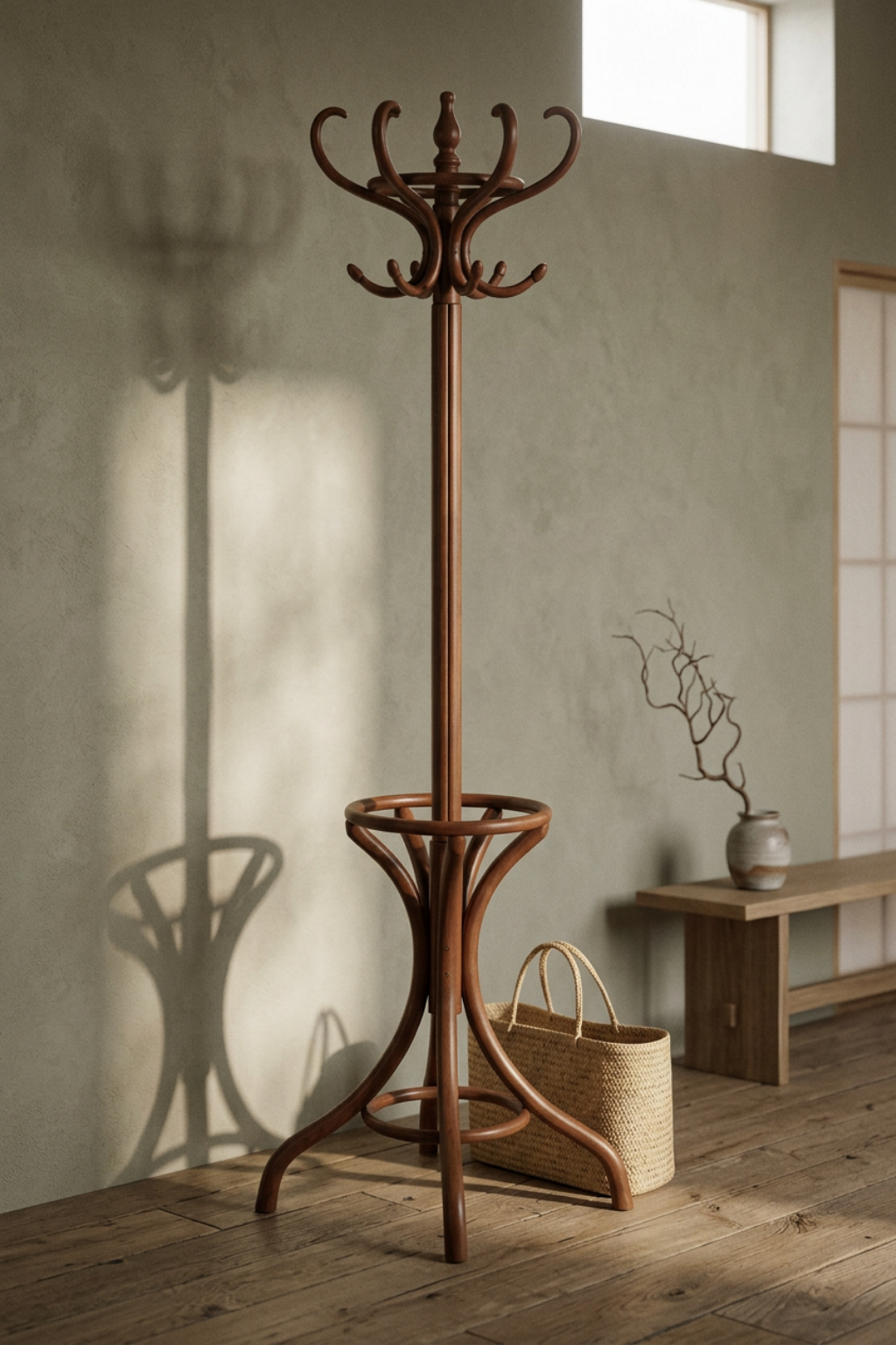 Noir Masif Ahşap Ceviz Askılık | A2Decor