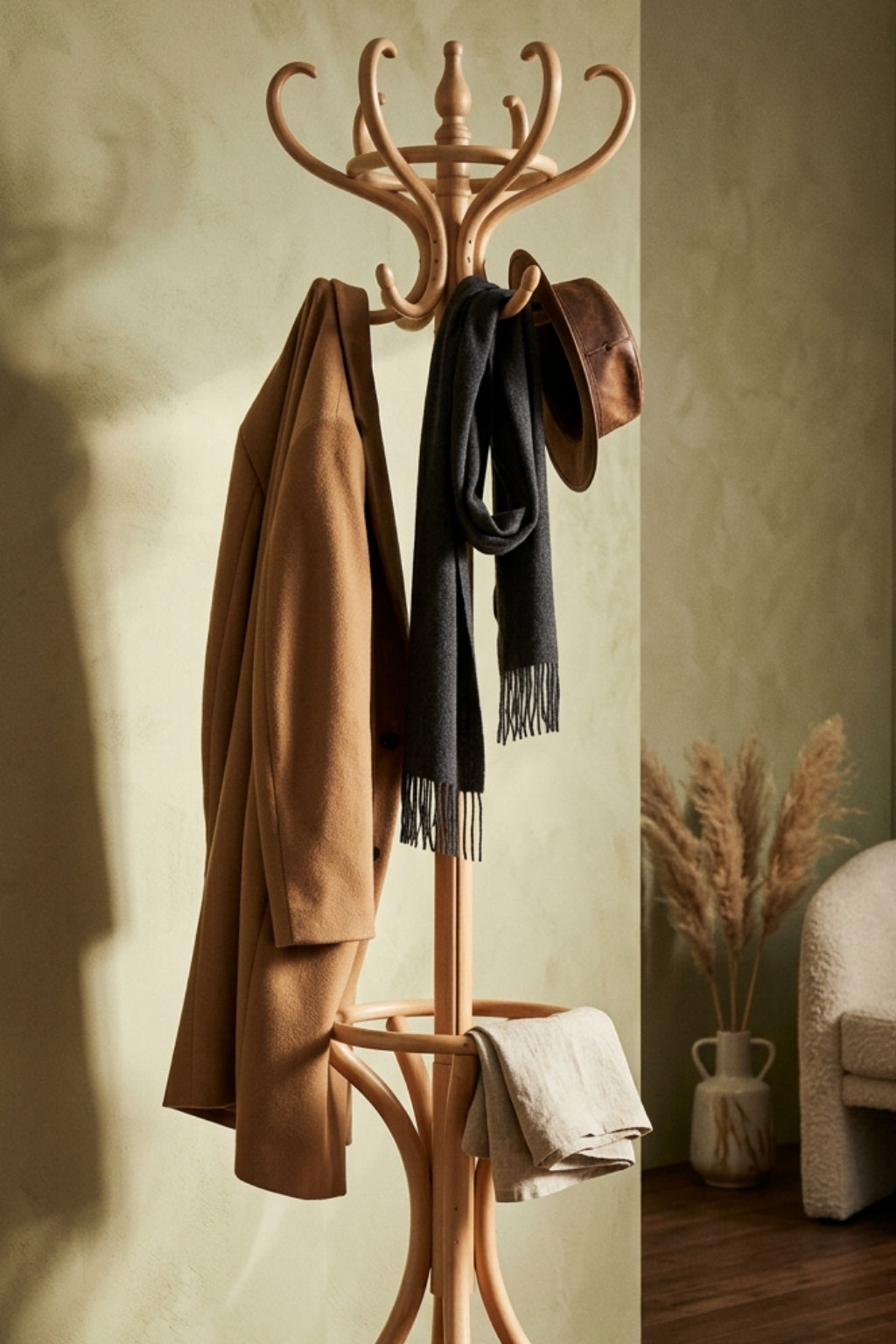 Vince Masif Ahşap Naturel Thonet Askılık | A2Decor