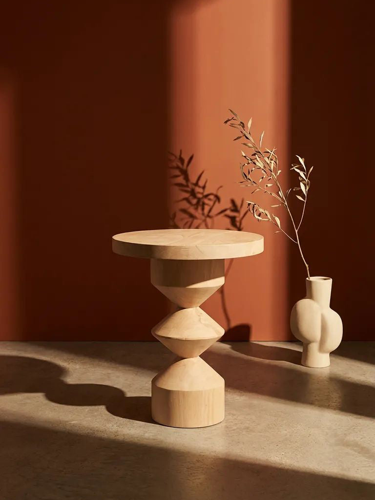 Roden Ahşap Yan Sehpa 44x44x55 cm – Modern Minimalist Tasarım