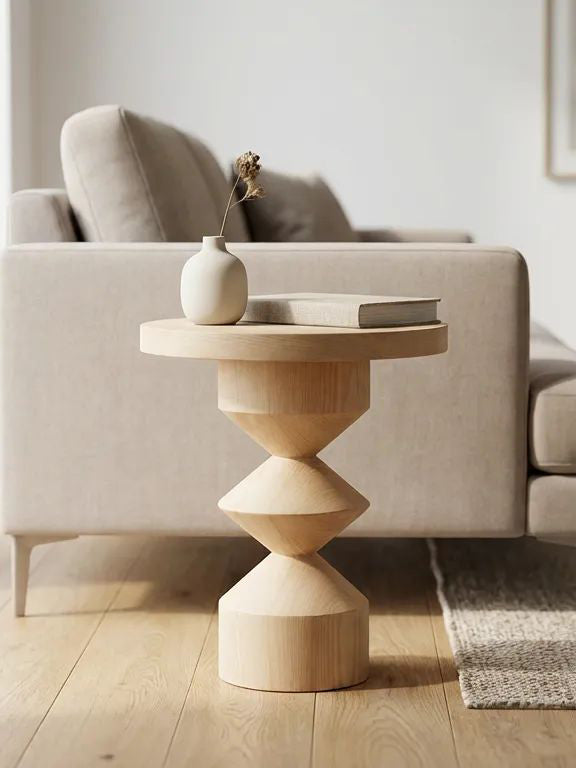 Roden Ahşap Yan Sehpa 44x44x55 cm – Modern Minimalist Tasarım