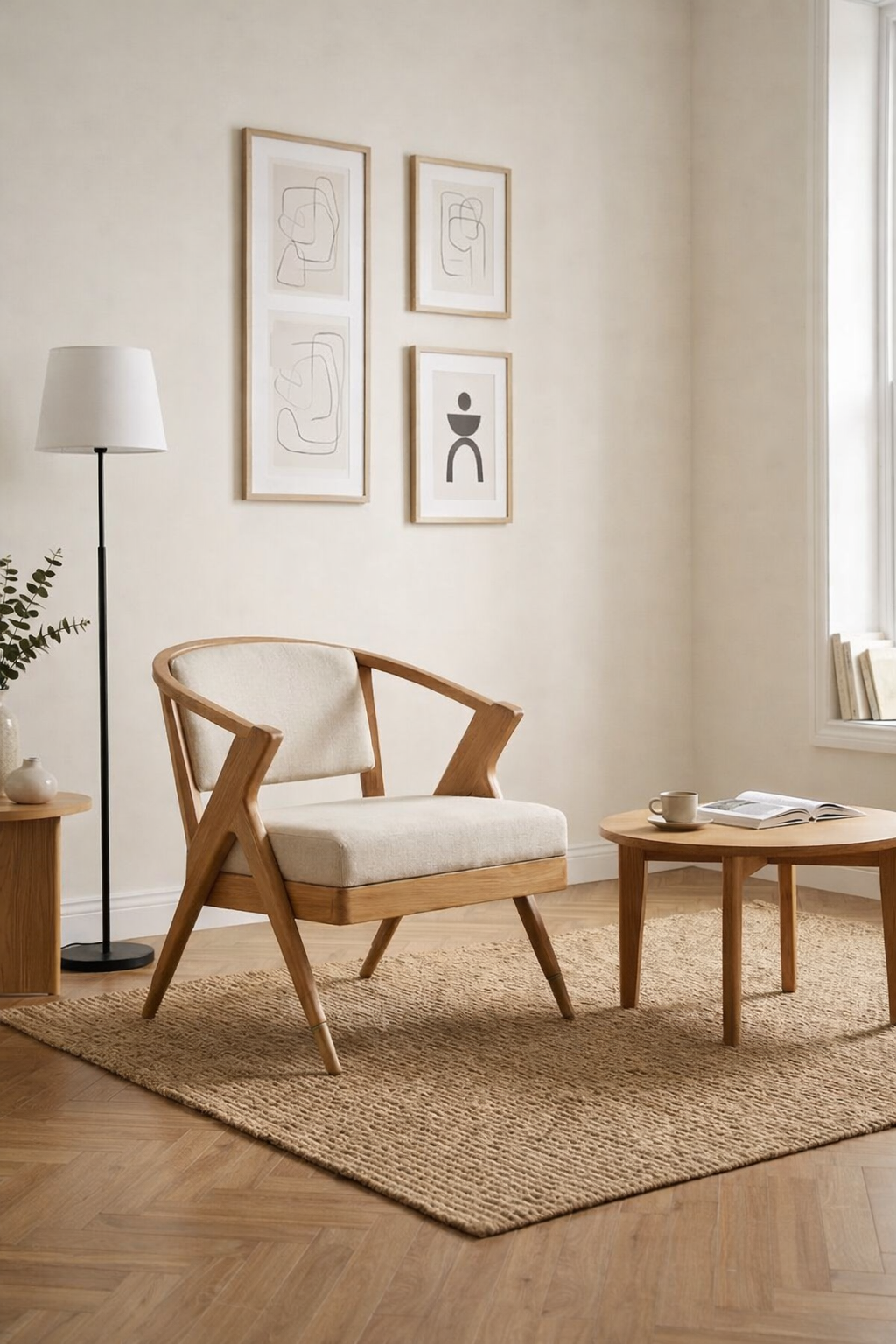 Liar Ahşap Berjer Kayın Ağacı İskandinav | A2Decor