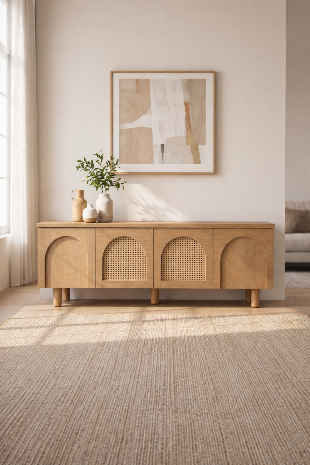 Milan Ahşap TV Ünitesi Hasır 200 cm | A2Decor