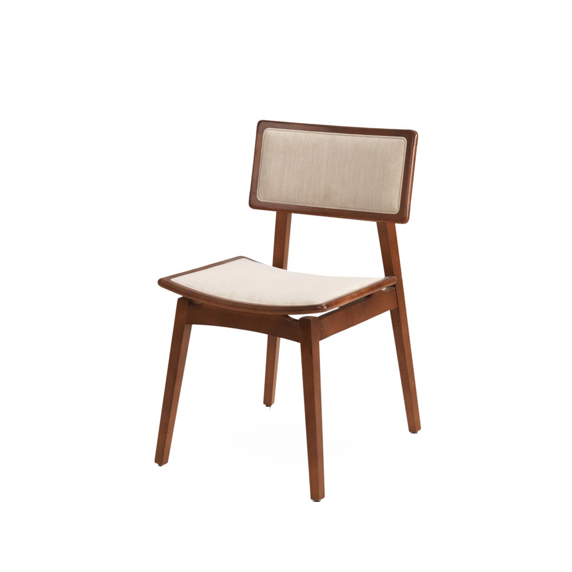 Titan Ceviz Krem Döşemeli Sandalye | A2Decor