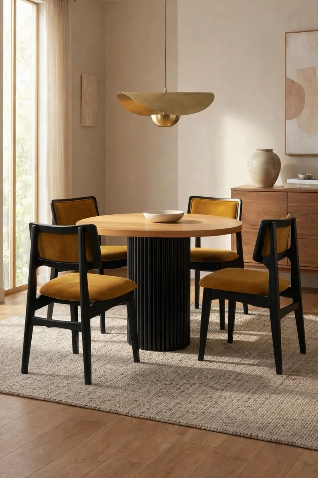 Luvira Yuvarlak 100x100 Yemek Masası Takımı | A2Decor
