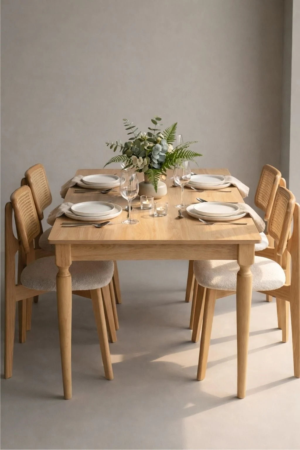Craft 140x80 Sabit 4 Sandalyeli Yemek Masası Takımı İskandinav | A2Decor