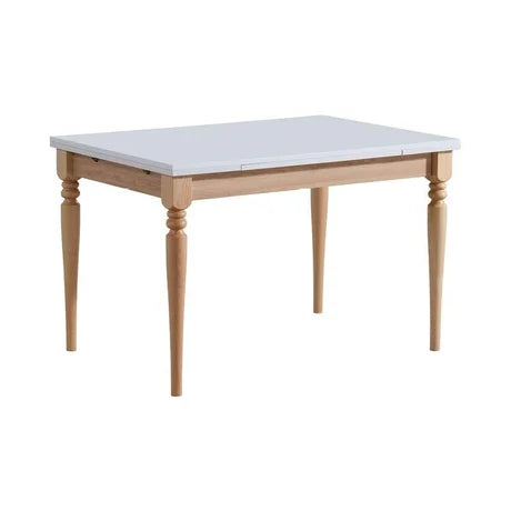 Lotus Çizilmez Beyaz-Natural Rengi 80x120 cm Yemek Masası | A2 Decor