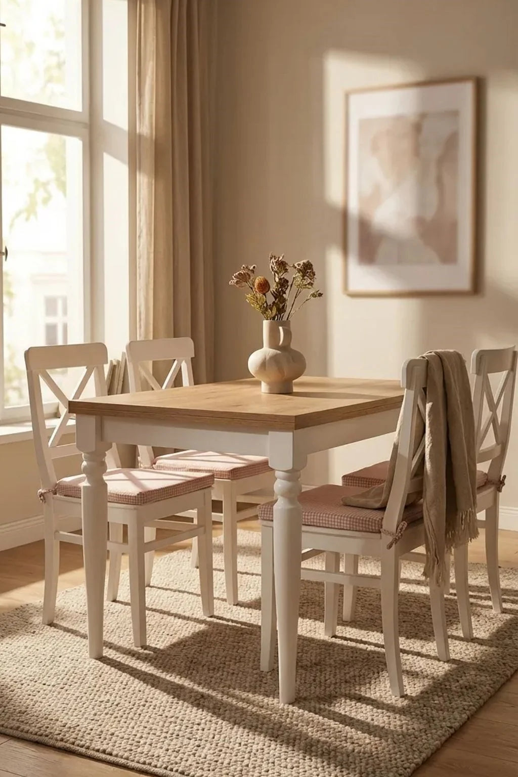 Sembol Çizilmez Açılır Yemek Masası Takımı 120x80 cm | A2Decor