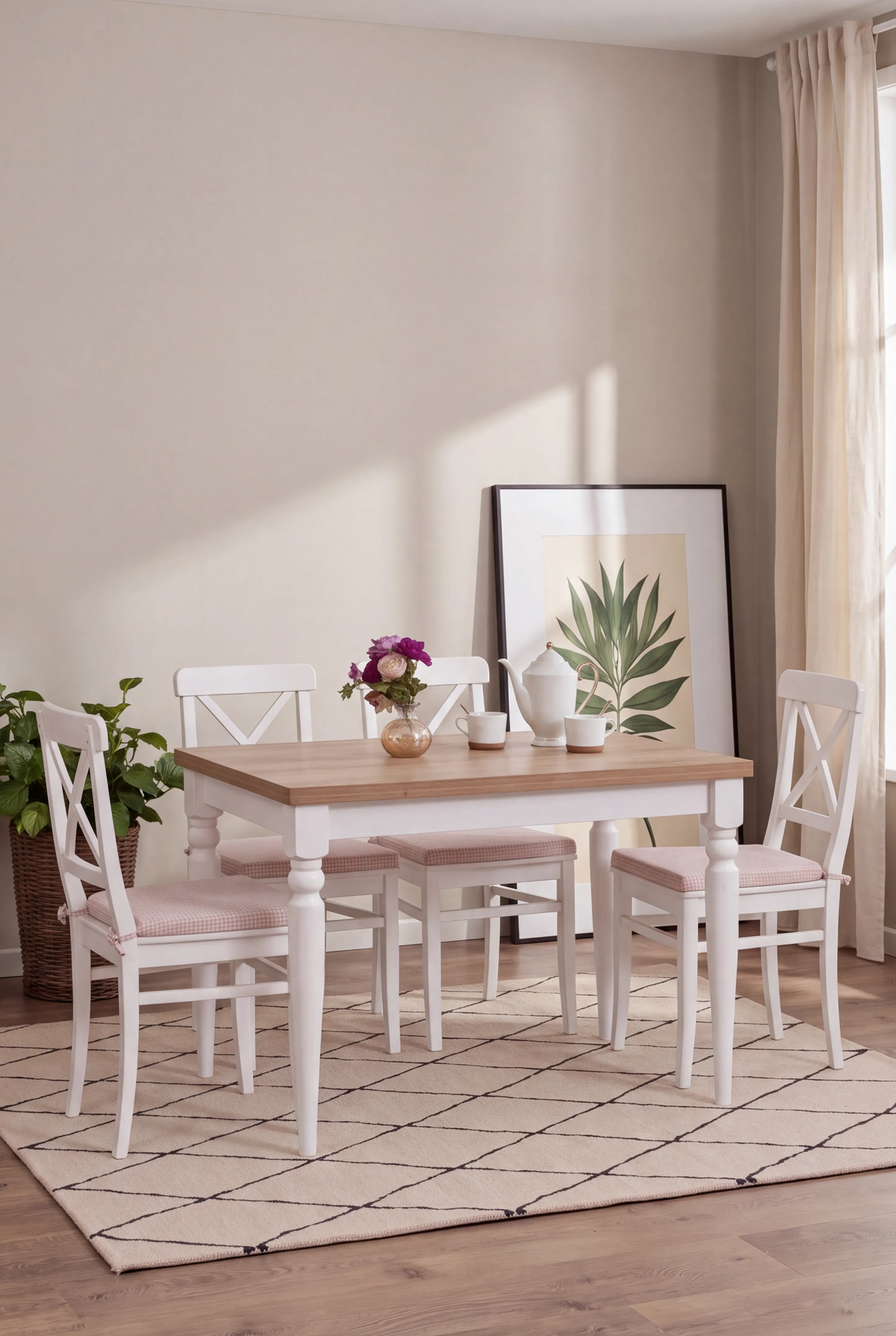 Sembol Çizilmez Açılır Yemek Masası Takımı 120x80 cm | A2Decor