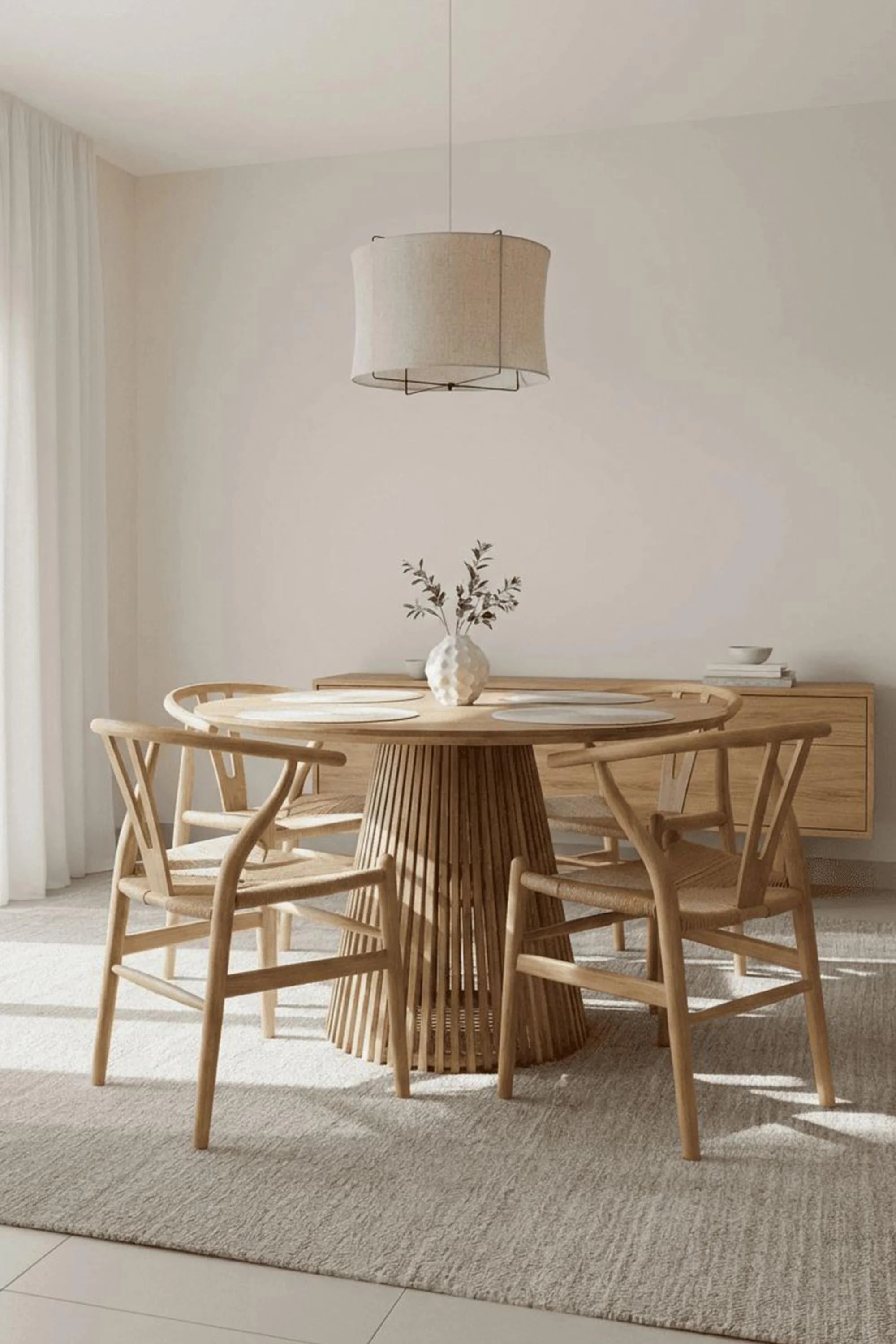 Terra Yuvarlak 100x100 Yemek Masası Takımı Doğal Ahşap | A2Decor