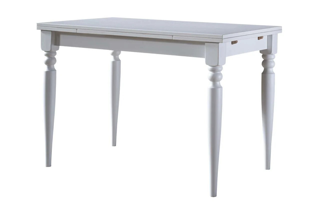 White Çizilmez 120x80 Açılır Yemek Masası Takımı | A2Decor
