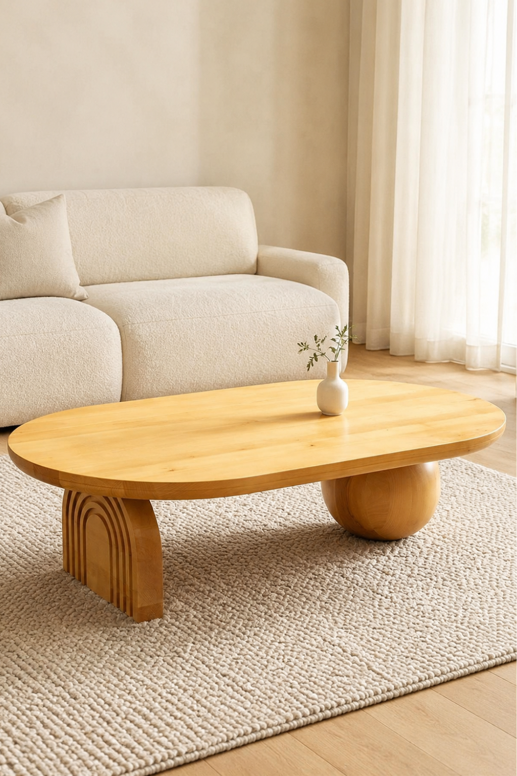 Curve Oval Ahşap Orta Sehpa | A2 Decor