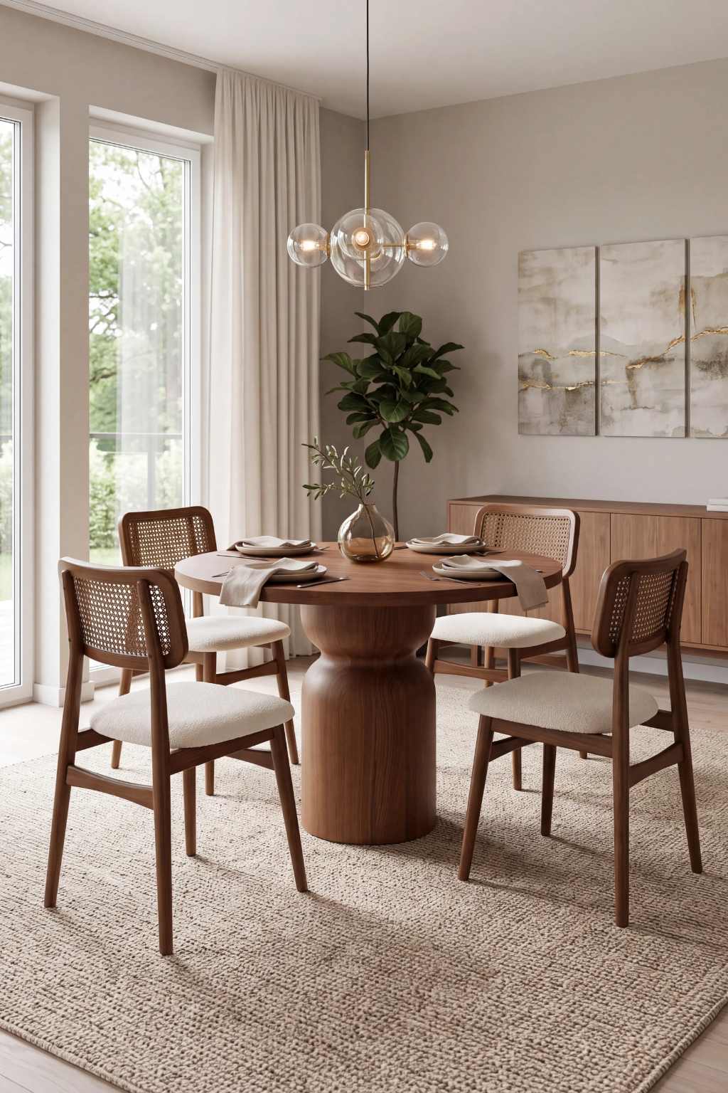 Riva Yuvarlak Ahşap Masa Takımı | A2 Decor