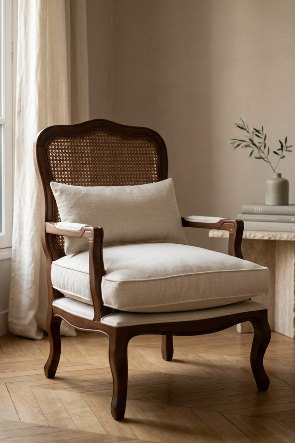 Luna Hazeranlı Ceviz İskandinav Berjer | A2Decor