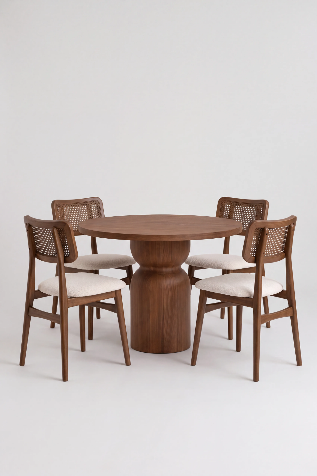 Riva Yuvarlak 100x100 Ahşap Masa Takımı | A2 Decor