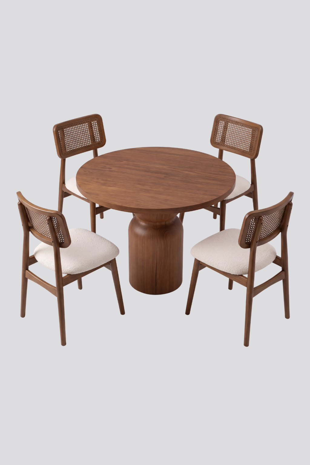 Riva Yuvarlak 100x100 Ahşap Masa Takımı | A2 Decor