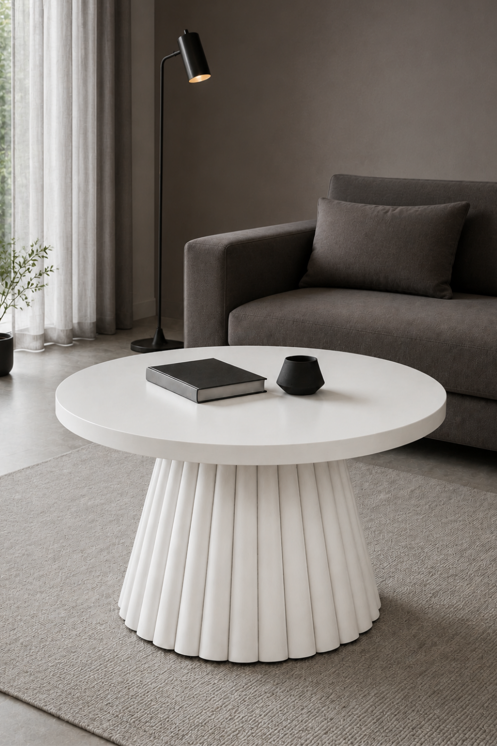 Groove Yuvarlak Ahşap Orta Sehpa | A2 Decor