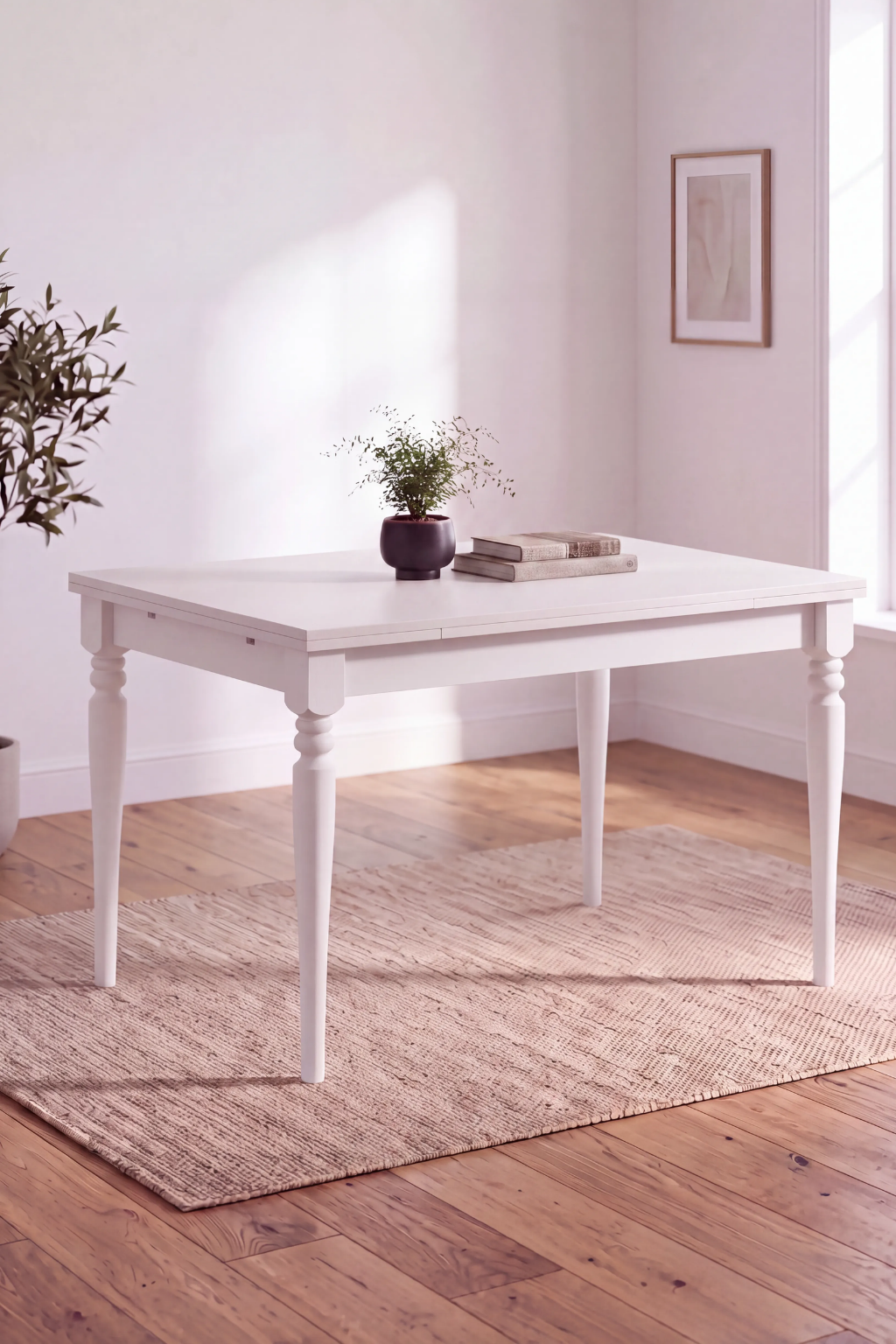White Ahşap Çizilmez Açılır Masa  | A2 Decor
