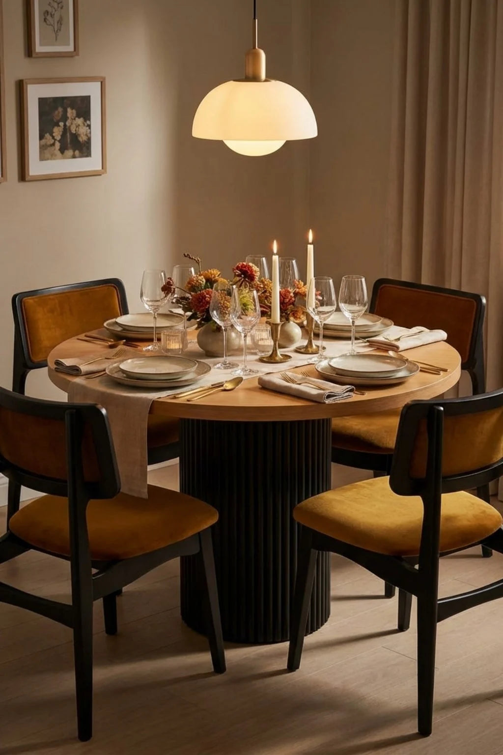 Luvira Yuvarlak 100x100 Yemek Masası Takımı | A2Decor