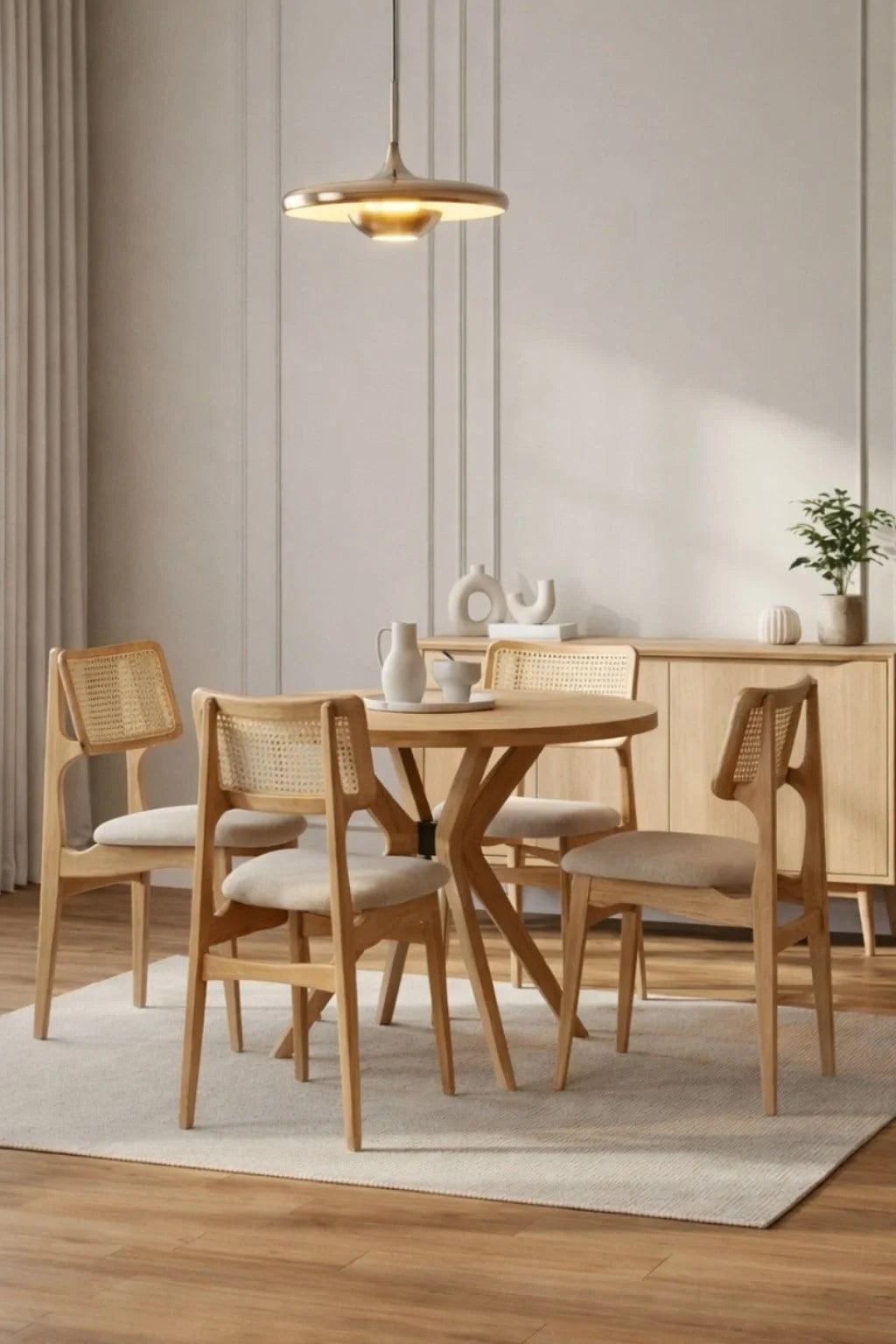 Rovena Yuvarlak 100x100 Ahşap Masa Takımı L Ayak | A2Decor