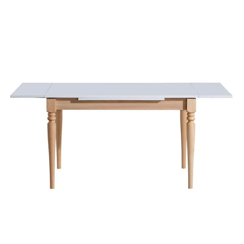 Lotus Çizilmez Beyaz-Natural Rengi 80x120 cm  Yemek Masası | A2 Decor