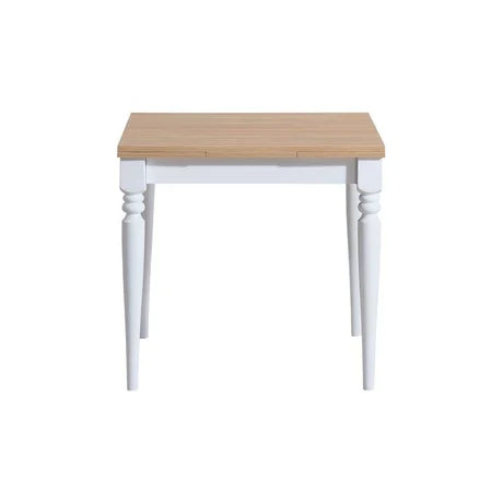Oslo Natural-Beyaz Çizilmez 80x80cm Yemek Mutfak Masası | A2 Decor