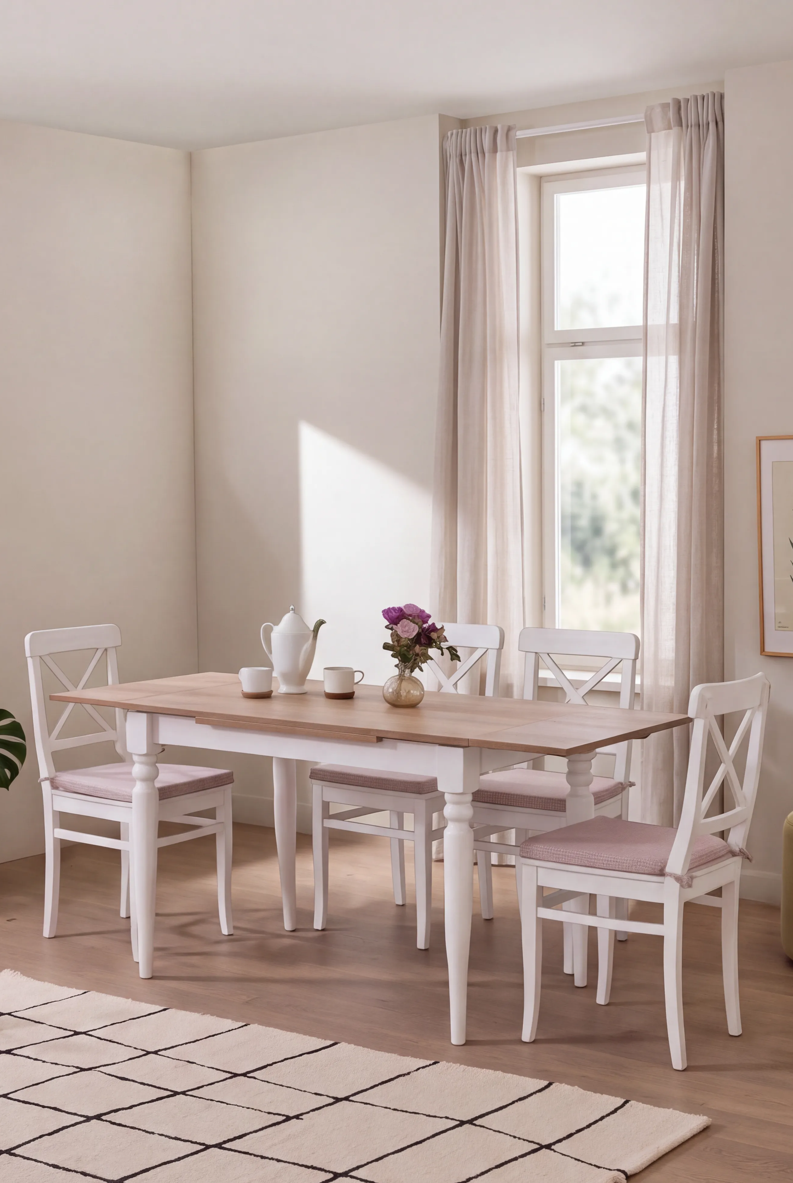 Sembol Çizilmez Açılır Yemek Masası Takımı 120x80 cm  | A2Decor