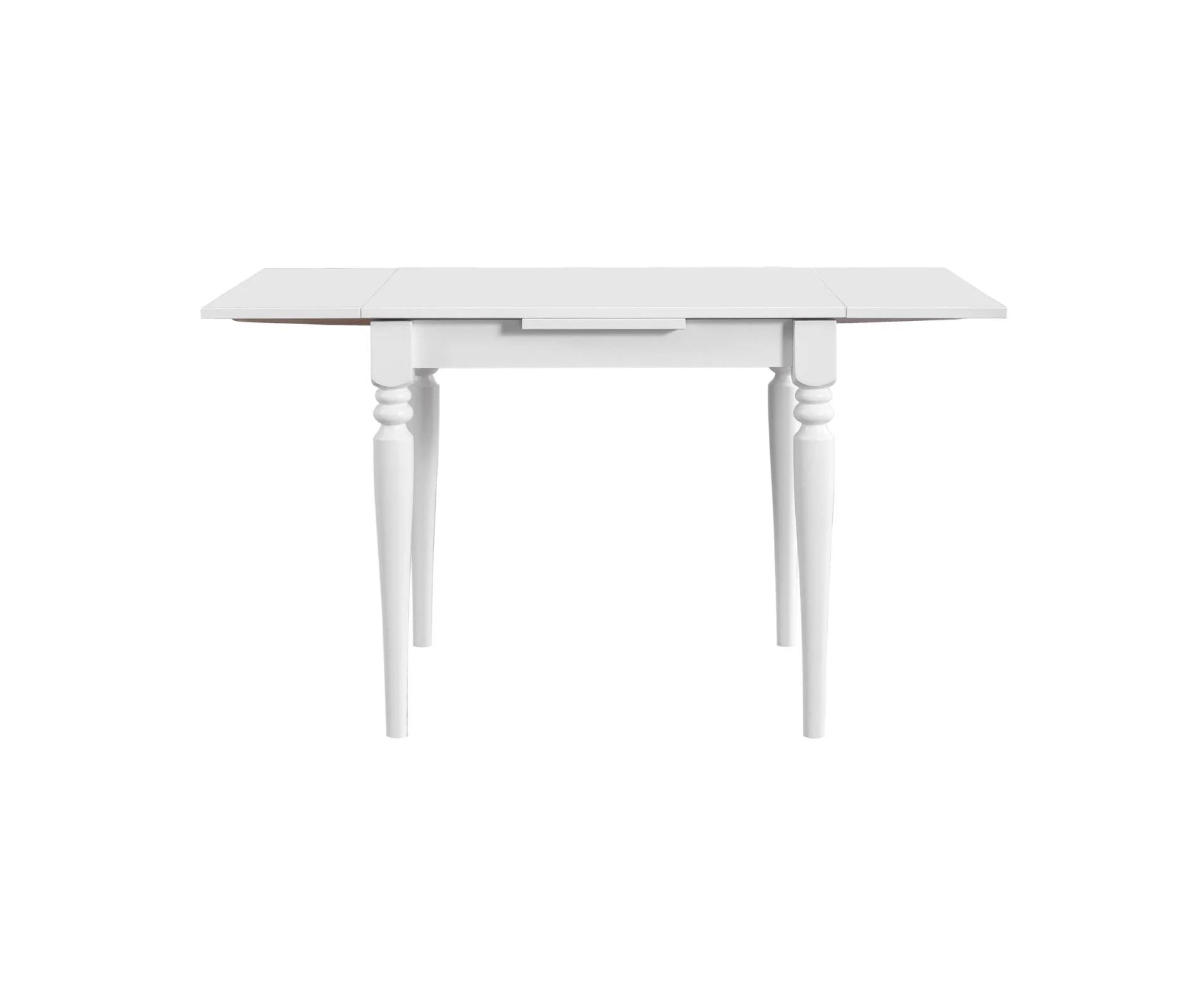 White Beyaz Çizilmez Açılır 70x80 cm Yemek Mutfak Masası | A2 Decor